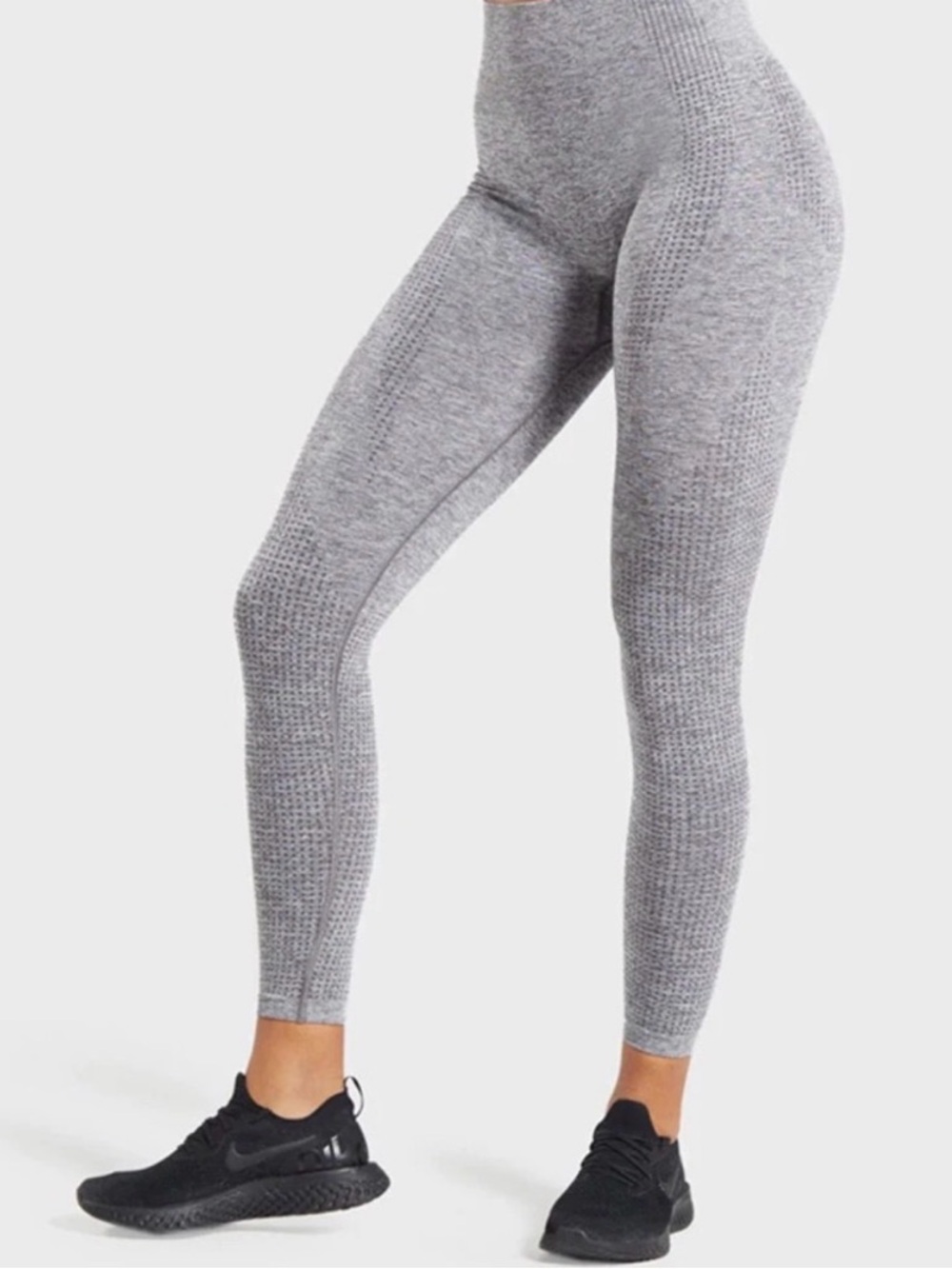 Gymshark High-Waist Grey Seamless Leggings - Small & Medium